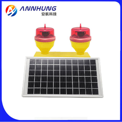 Güneş Enerjili Çift LED Havacılık Engelleme Işığı Düşük Yoğunluk