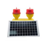 Güneş Enerjili Çift LED Havacılık Engelleme Işığı Düşük Yoğunluk